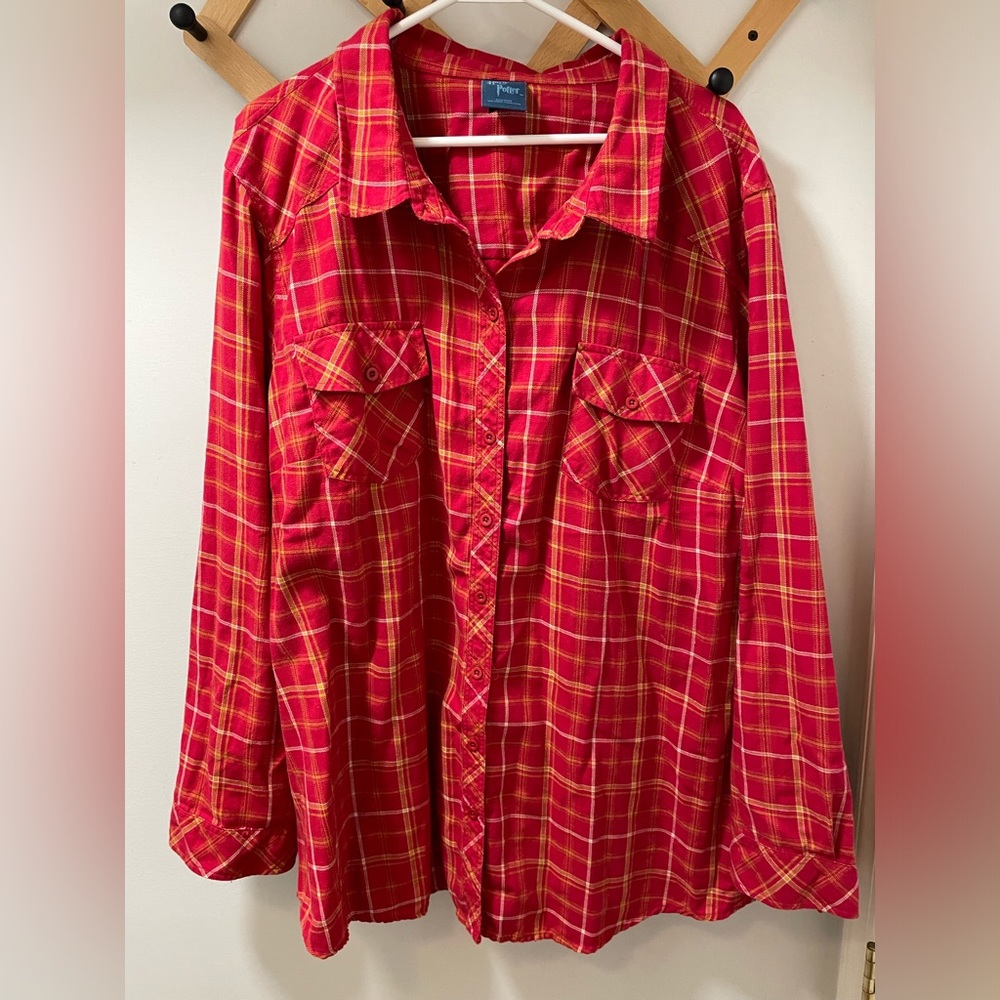 Harry Potter Gryfinndor Plaid Flannel Shirt